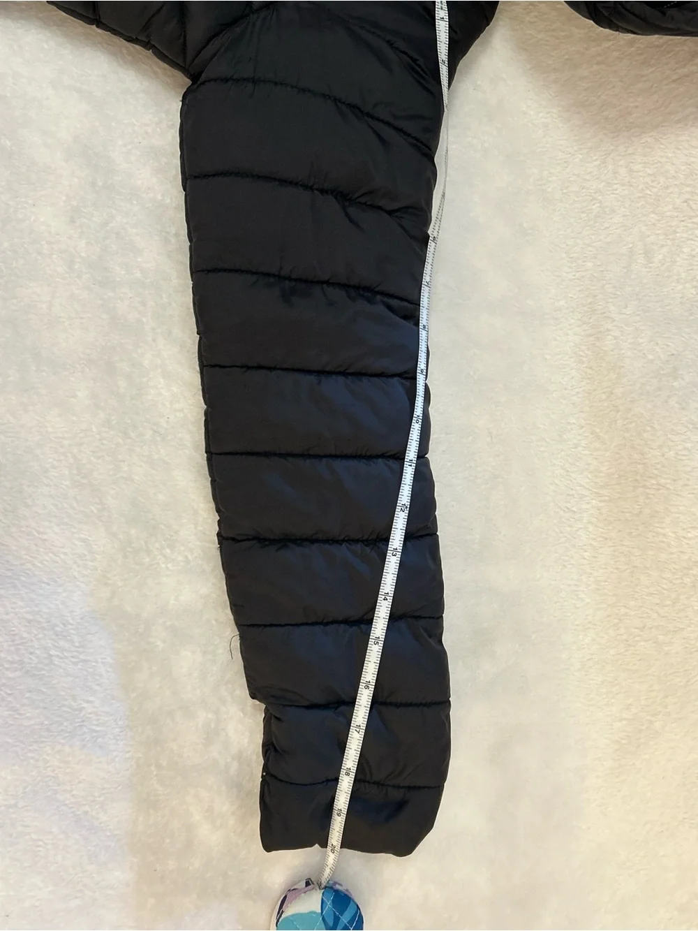 DKNY Sport Girls Black Sherpa Lined Hooded Puffer Coat Size 14/16